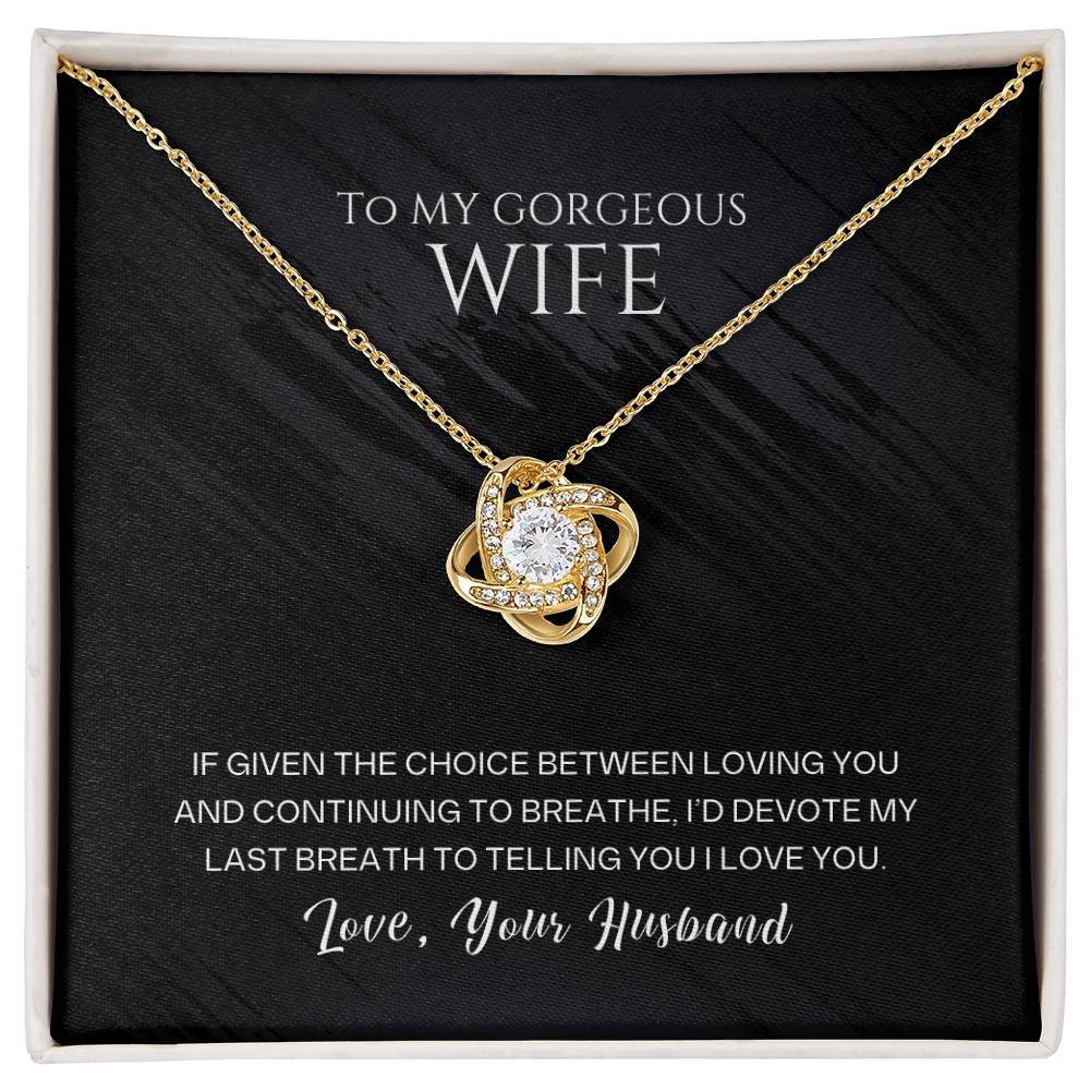 To my gorgeous wife, I'd devote my last breath to telling you I love you