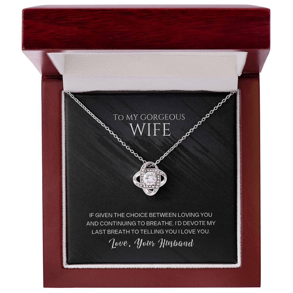 To my gorgeous wife, I'd devote my last breath to telling you I love you